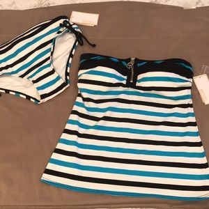 Michael Kors “Santorini” Bandini (bandeau tankini style 2 pc) Bathing Suit NWT